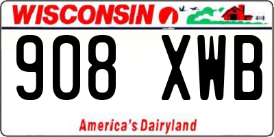 WI license plate 908XWB