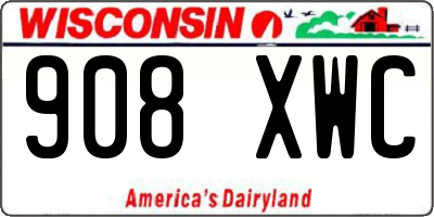 WI license plate 908XWC