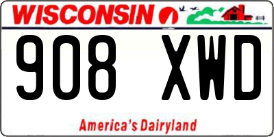 WI license plate 908XWD