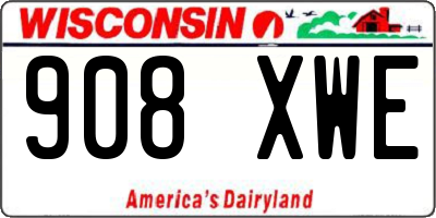 WI license plate 908XWE