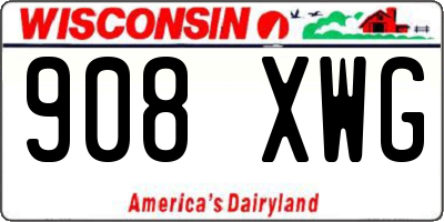 WI license plate 908XWG