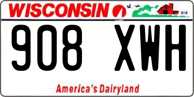 WI license plate 908XWH