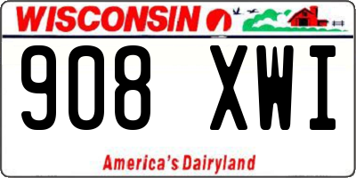 WI license plate 908XWI