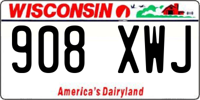 WI license plate 908XWJ