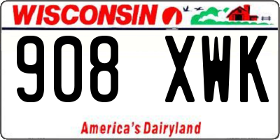 WI license plate 908XWK
