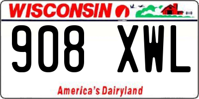 WI license plate 908XWL