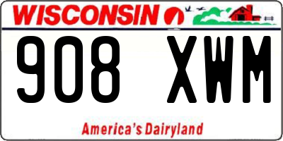 WI license plate 908XWM