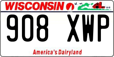 WI license plate 908XWP