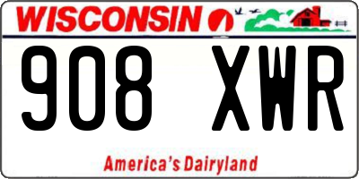 WI license plate 908XWR