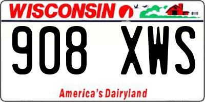 WI license plate 908XWS