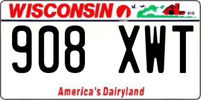 WI license plate 908XWT