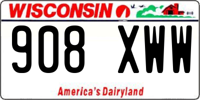 WI license plate 908XWW