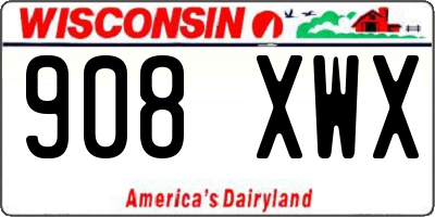 WI license plate 908XWX