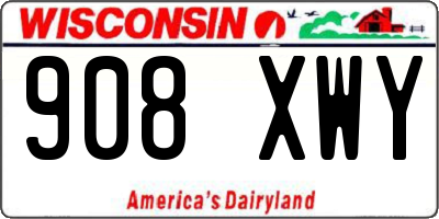 WI license plate 908XWY