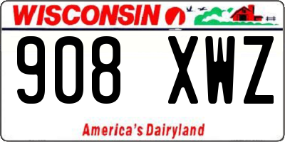 WI license plate 908XWZ