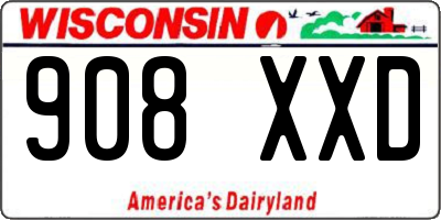WI license plate 908XXD