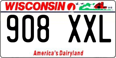 WI license plate 908XXL