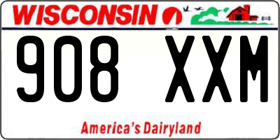 WI license plate 908XXM