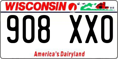 WI license plate 908XXO