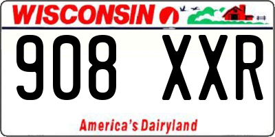 WI license plate 908XXR