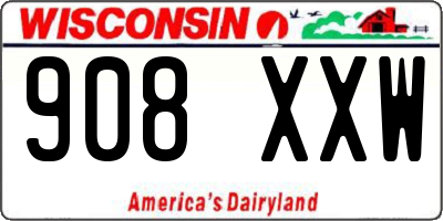 WI license plate 908XXW