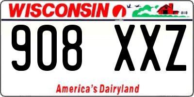 WI license plate 908XXZ