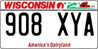 WI license plate 908XYA