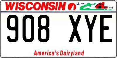 WI license plate 908XYE