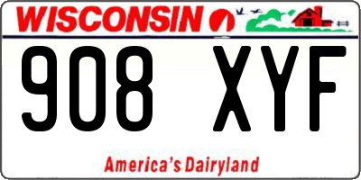 WI license plate 908XYF