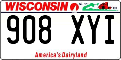 WI license plate 908XYI