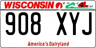 WI license plate 908XYJ