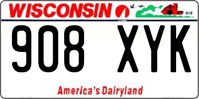 WI license plate 908XYK