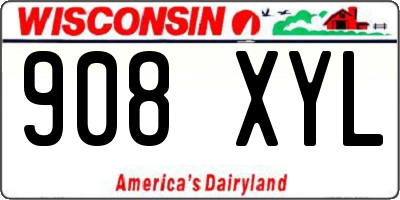 WI license plate 908XYL