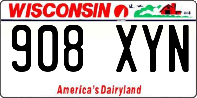 WI license plate 908XYN
