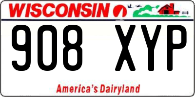 WI license plate 908XYP