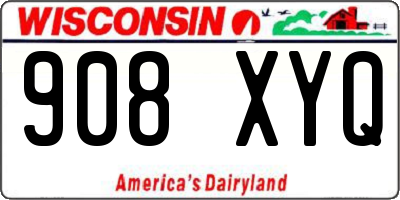 WI license plate 908XYQ