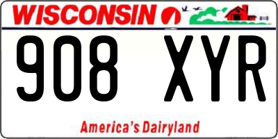 WI license plate 908XYR