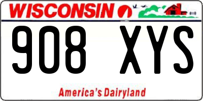 WI license plate 908XYS