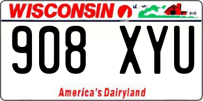 WI license plate 908XYU