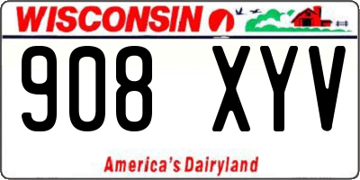 WI license plate 908XYV