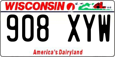 WI license plate 908XYW