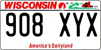 WI license plate 908XYX