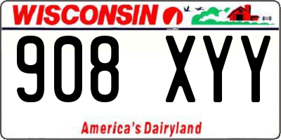 WI license plate 908XYY
