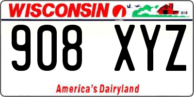 WI license plate 908XYZ