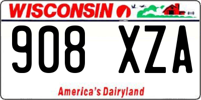WI license plate 908XZA