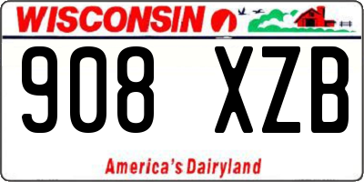 WI license plate 908XZB