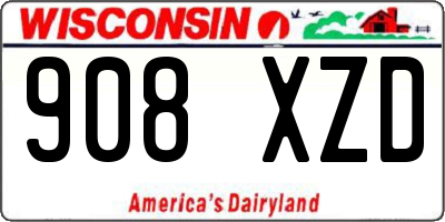 WI license plate 908XZD