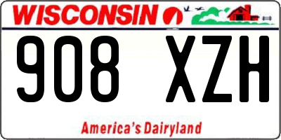 WI license plate 908XZH