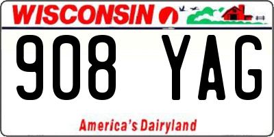WI license plate 908YAG