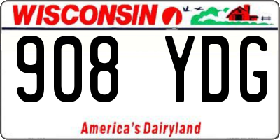 WI license plate 908YDG